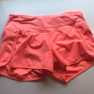 Coral Lululemon shorts sz 4